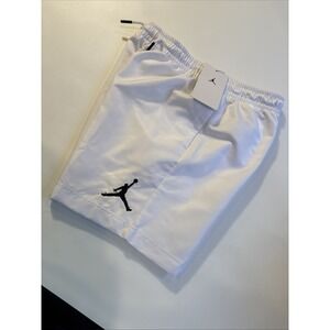 AIR JORDAN Kids Shorts SMALL White Jumpman Woven Mesh‎ Lined Drawstring NEW